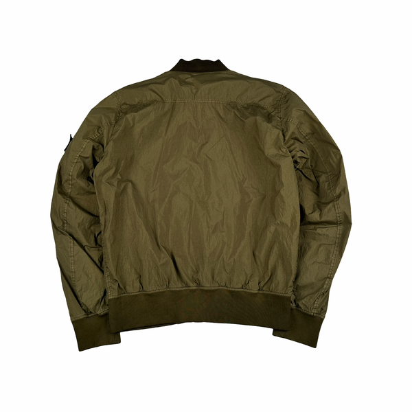 Stone Island 2017 Green Garment Dyed Crinkle Reps Jacket - Medium