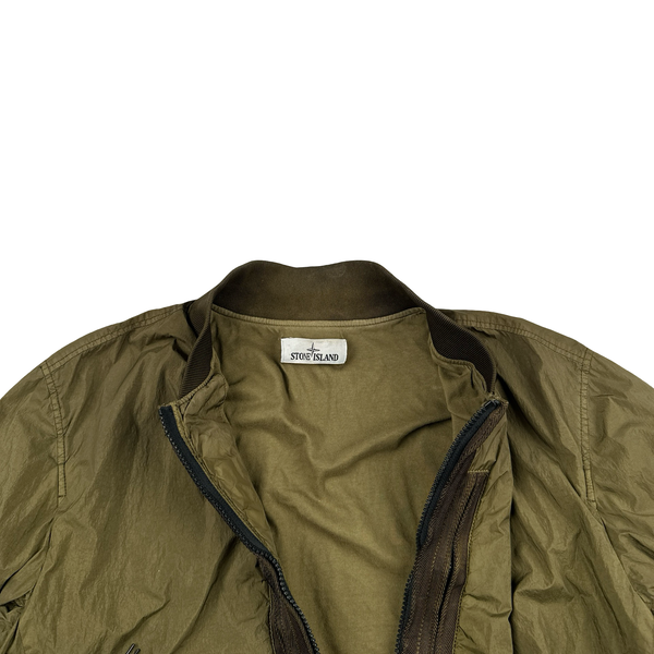 Stone Island 2017 Green Garment Dyed Crinkle Reps Jacket - Medium