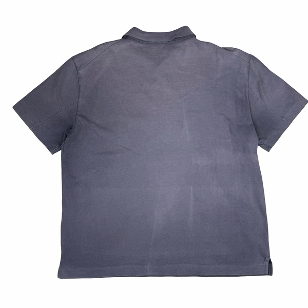 Stone Island Vintage 2001 Blue Spellout Cotton Polo Shirt - XL