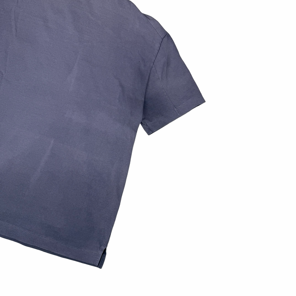 Stone Island Vintage 2001 Blue Spellout Cotton Polo Shirt - XL