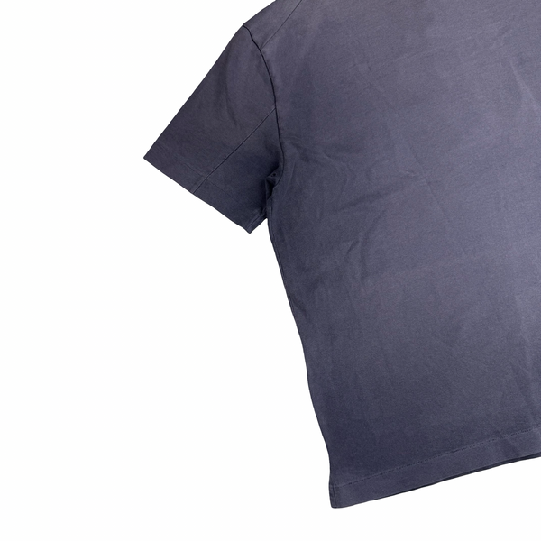 Stone Island Vintage 2001 Blue Spellout Cotton Polo Shirt - XL
