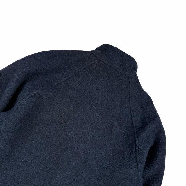 Stone Island Navy 1991 Vintage Wool Overcoat - Large