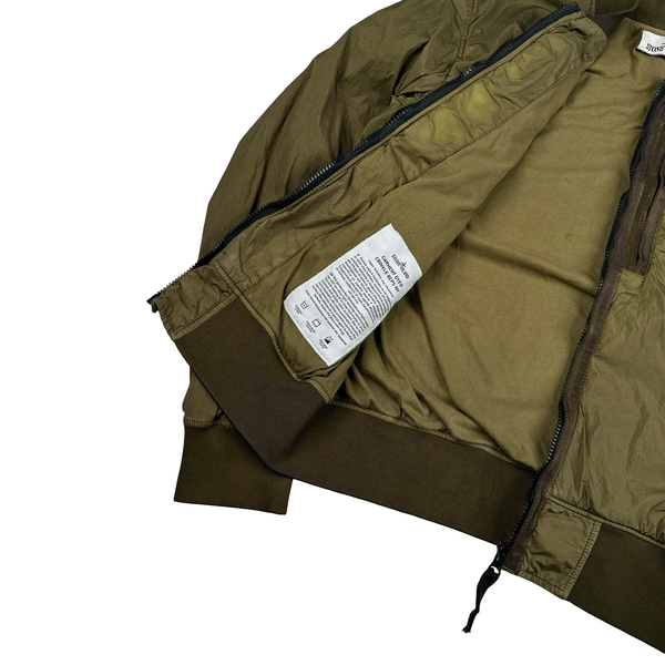 Stone Island 2017 Green Garment Dyed Crinkle Reps Jacket - Medium