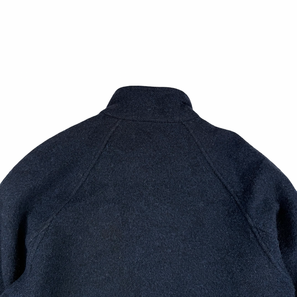 Stone Island Navy 1991 Vintage Wool Overcoat - Large