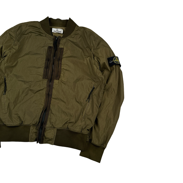 Stone Island 2017 Green Garment Dyed Crinkle Reps Jacket - Medium
