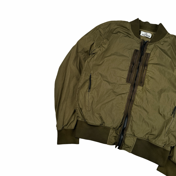 Stone Island 2017 Green Garment Dyed Crinkle Reps Jacket - Medium