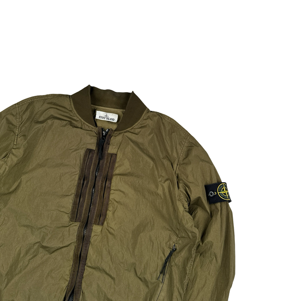 Stone Island 2017 Green Garment Dyed Crinkle Reps Jacket - Medium