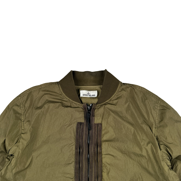 Stone Island 2017 Green Garment Dyed Crinkle Reps Jacket - Medium