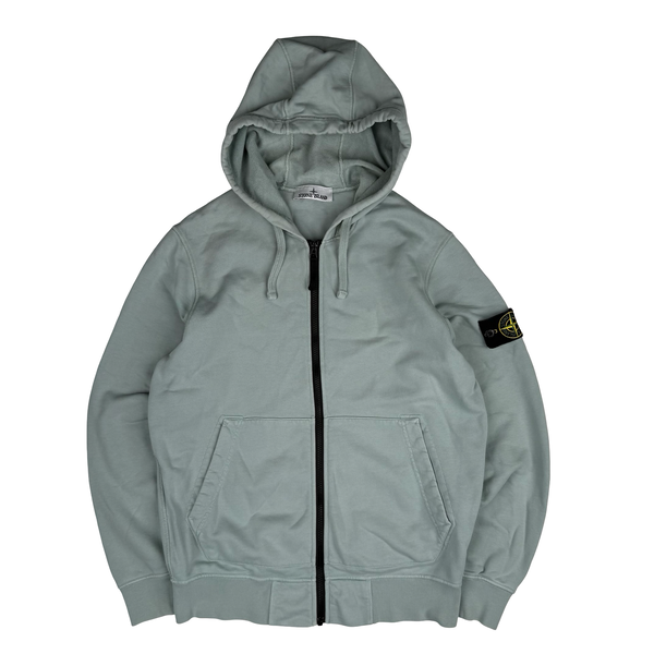 Stone Island 2023 Duck egg Blue Cotton Zipped Hoodie - Medium