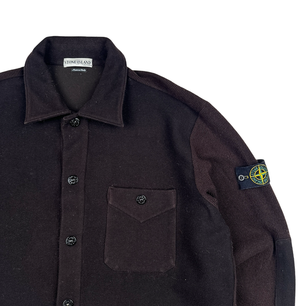Stone Island AW2000 Brown Lana Wool Blend Overshirt - XL