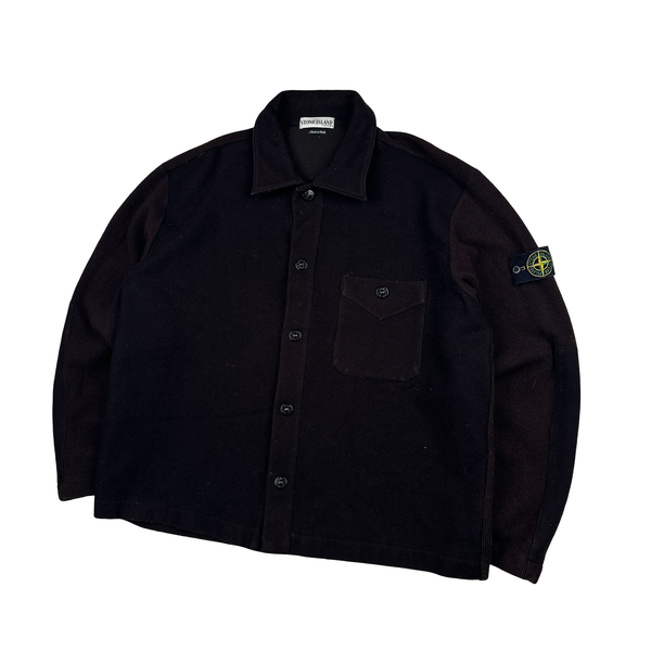 Stone Island AW2000 Brown Lana Wool Blend Overshirt - XL