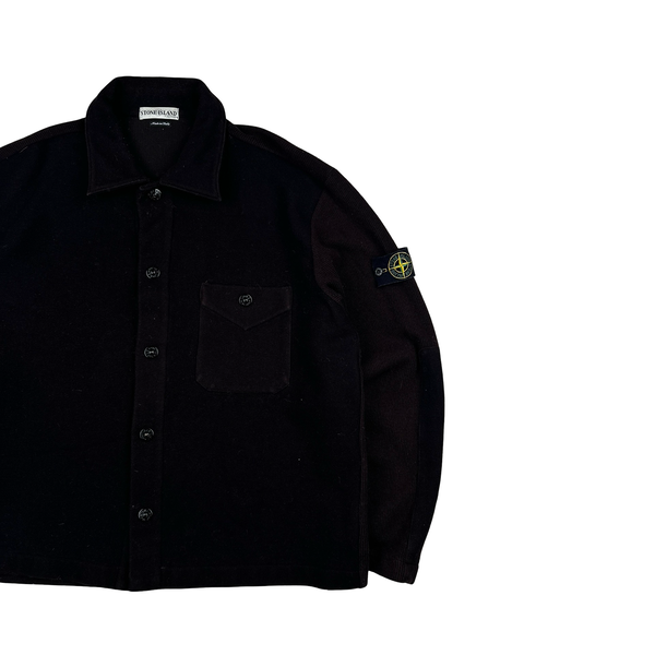 Stone Island AW2000 Brown Lana Wool Blend Overshirt - XL