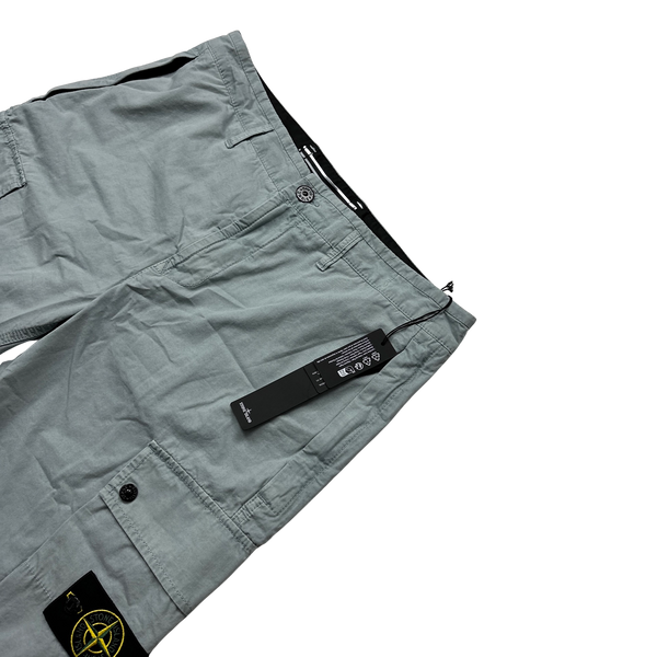 Stone Island 2023 Steel Blue Slim Bermuda Cotton Shorts - 34"