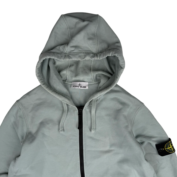 Stone Island 2023 Duck egg Blue Cotton Zipped Hoodie - Medium