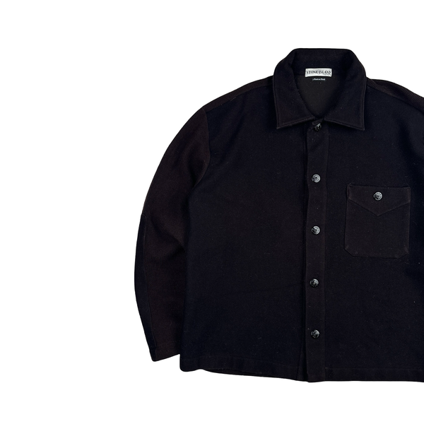 Stone Island AW2000 Brown Lana Wool Blend Overshirt - XL