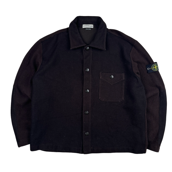 Stone Island AW2000 Brown Lana Wool Blend Overshirt - XL