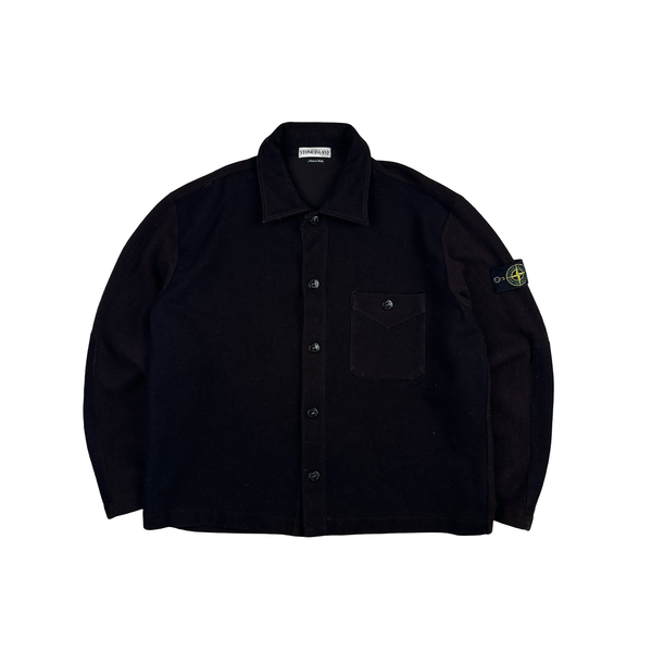 Stone Island AW2000 Brown Lana Wool Blend Overshirt - XL