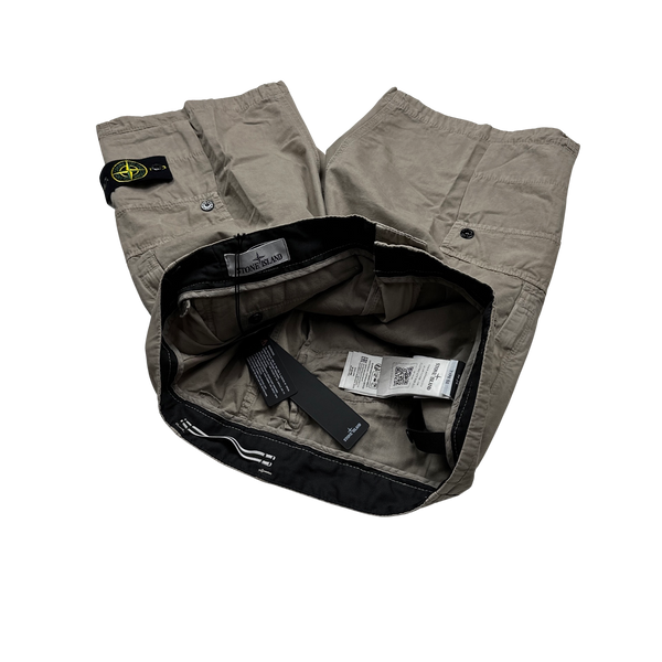 Stone Island 2023 Tan Slim Bermuda Cotton Shorts - 34"