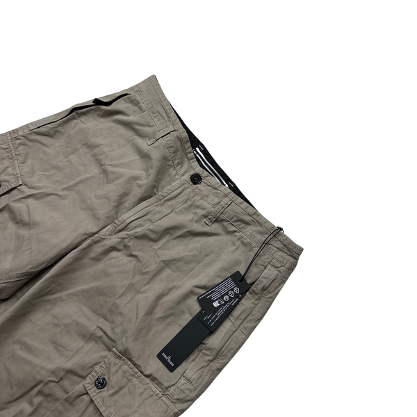 Stone Island 2023 Tan Slim Bermuda Cotton Shorts - 34"