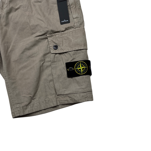Stone Island 2023 Tan Slim Bermuda Cotton Shorts - 34"