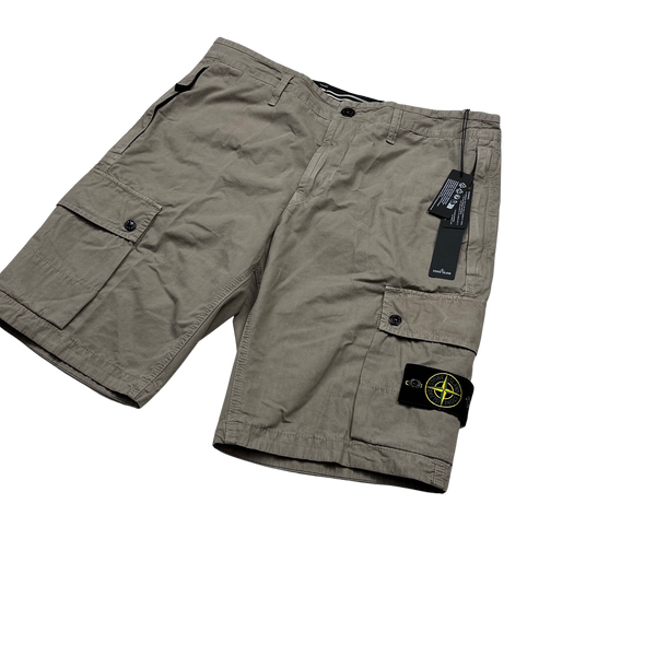 Stone Island 2023 Tan Slim Bermuda Cotton Shorts - 34"