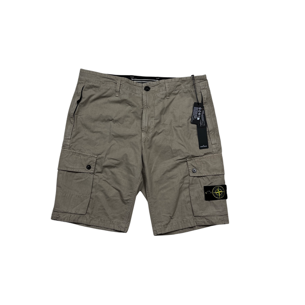 Stone Island 2023 Tan Slim Bermuda Cotton Shorts - 34"