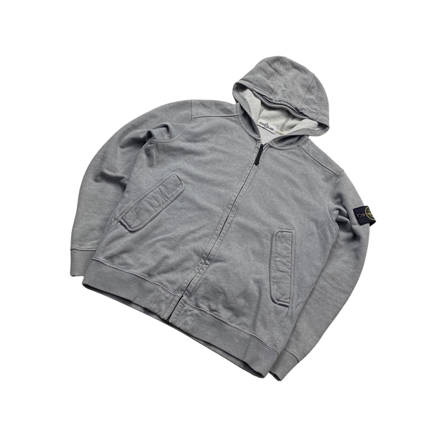 Stone Island 2012 Light Grey Zipped Hoodie - Large