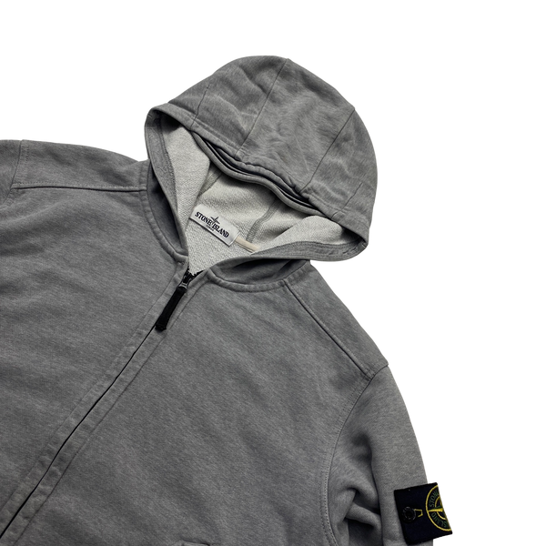 Stone Island 2012 Light Grey Zipped Hoodie - Large