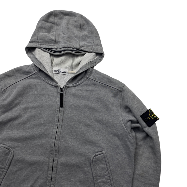 Stone Island 2012 Light Grey Zipped Hoodie - Large