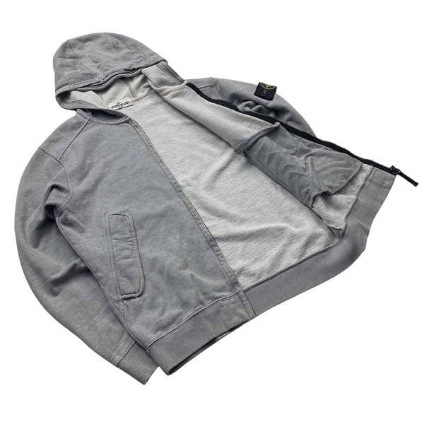 Stone Island 2012 Light Grey Zipped Hoodie - Large