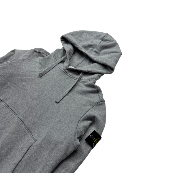 Stone Island 2019 Light Grey Cotton Pullover Hoodie - Medium