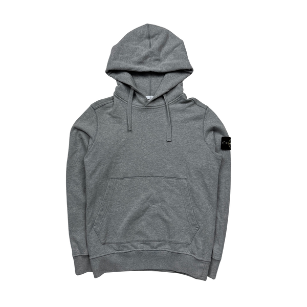 Stone Island 2019 Light Grey Cotton Pullover Hoodie - Medium