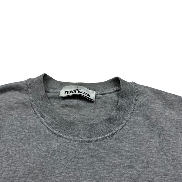Stone Island Light Grey Cotton Sweatshirt - Small