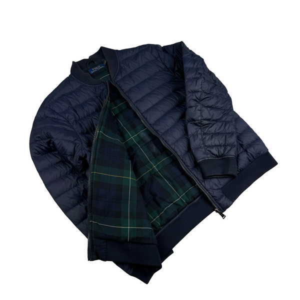 Ralph Lauren Polo Navy Light Down Filled Bomber Style Puffer - Large