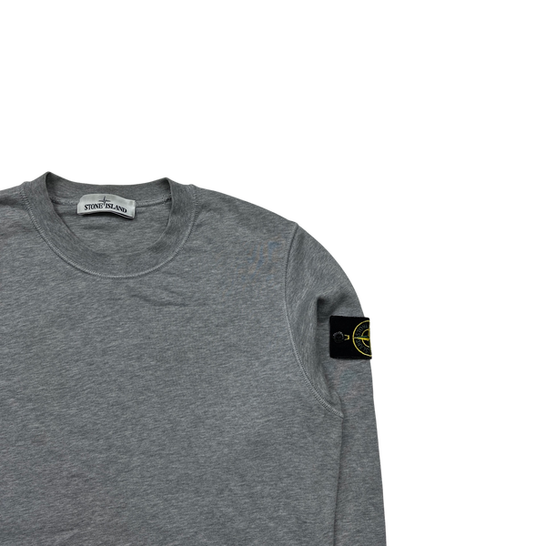 Stone Island Light Grey Cotton Sweatshirt - Small