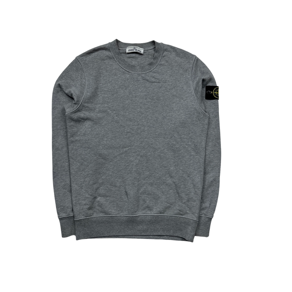 Stone Island Light Grey Cotton Sweatshirt - Small