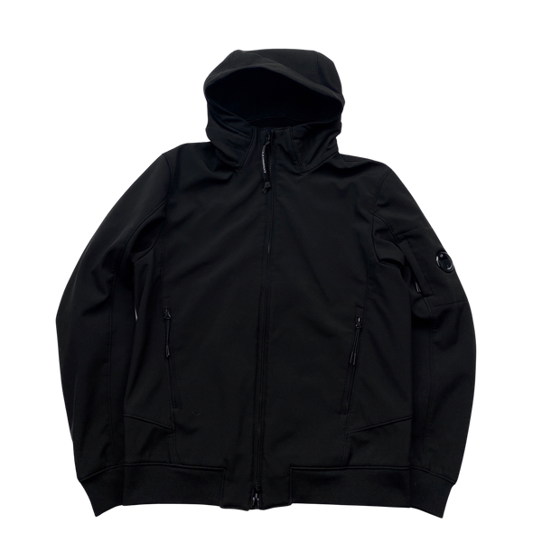CP Company Black Fleece Lined Lens Viewer Hooded Jacket - Large