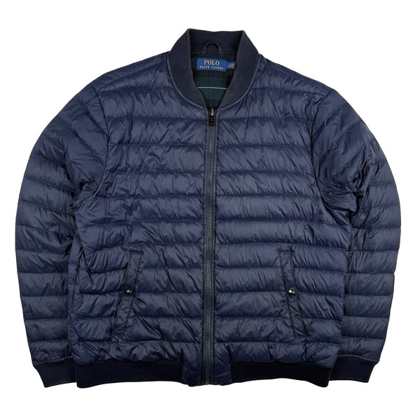 Ralph Lauren Polo Navy Light Down Filled Bomber Style Puffer - Large