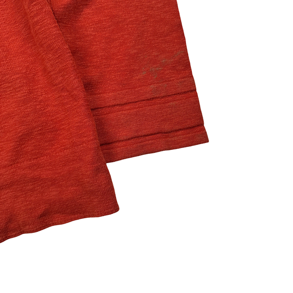 Stone Island Red Button Up Cotton Pullover Jumper - XL