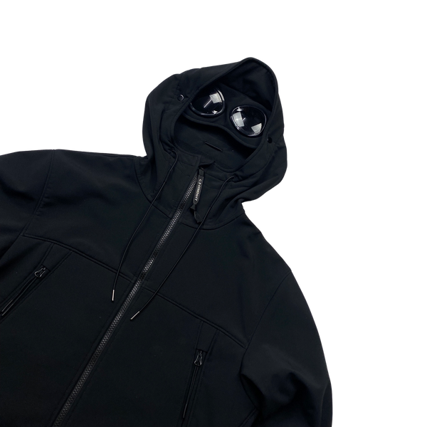 CP Company Black Fleece Lined Soft Shell Goggle Jacket - Small