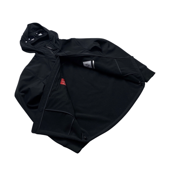 CP Company Black Fleece Lined Soft Shell Goggle Jacket - Small