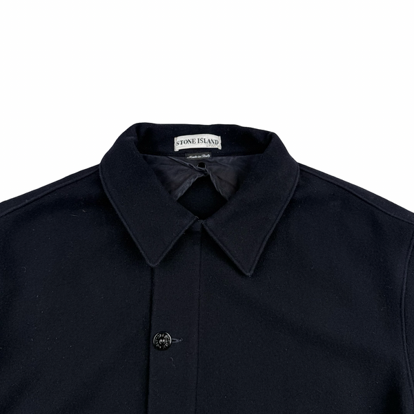 Stone Island 2000 Navy Vintage Wool Blend Pea Jacket - XL