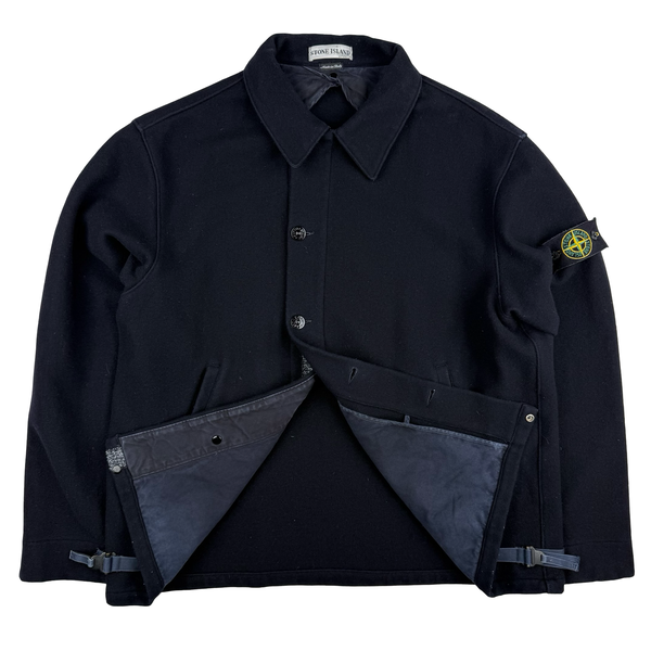 Stone Island 2000 Navy Vintage Wool Blend Pea Jacket - XL