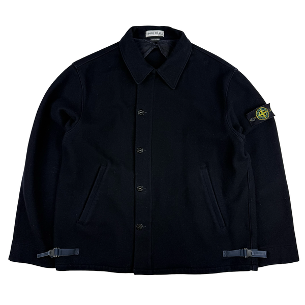 Stone Island 2000 Navy Vintage Wool Blend Pea Jacket - XL