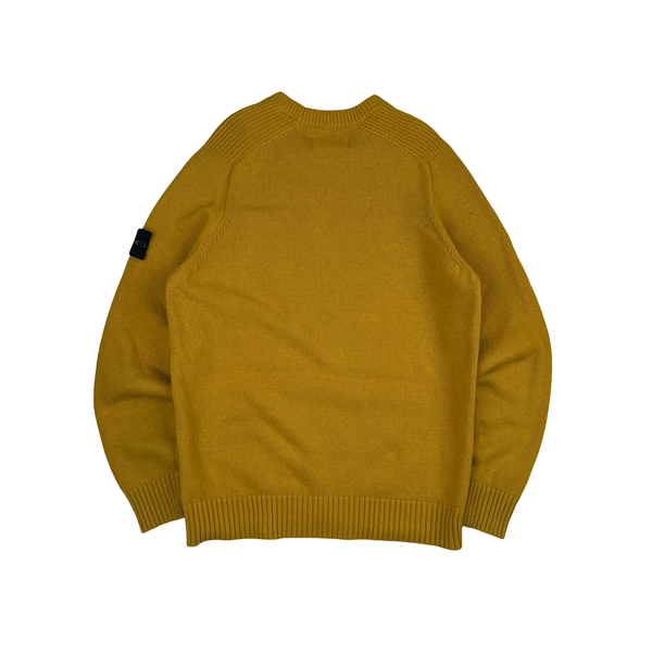 Stone Island 2018 Yellow Wool Crewneck Jumper - Medium