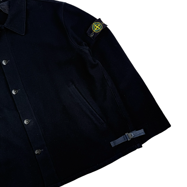 Stone Island 2000 Navy Vintage Wool Blend Pea Jacket - XL