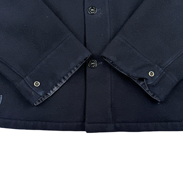 Stone Island 2000 Navy Vintage Wool Blend Pea Jacket - XL