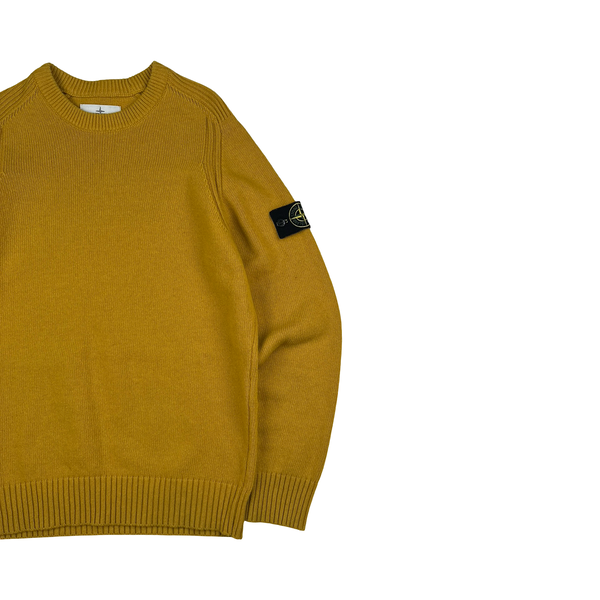 Stone Island 2018 Yellow Wool Crewneck Jumper - Medium