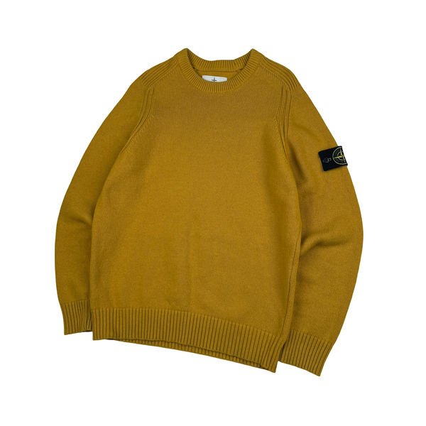 Stone Island 2018 Yellow Wool Crewneck Jumper - Medium