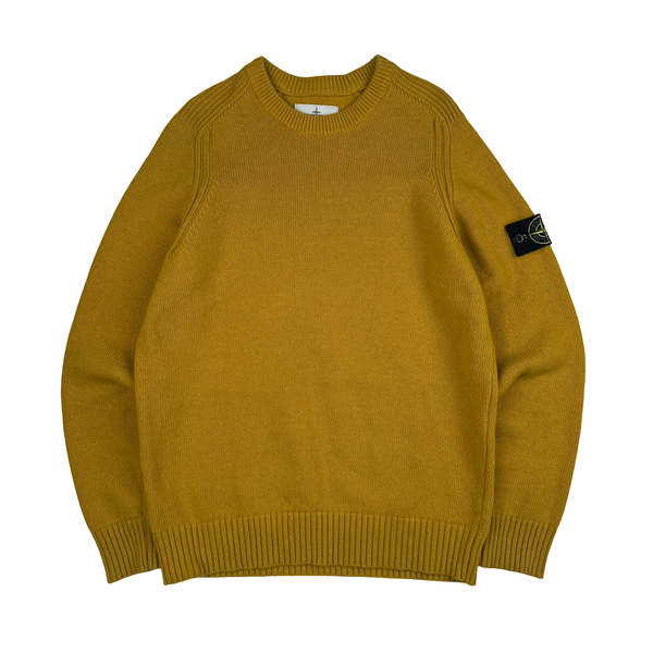 Stone Island 2018 Yellow Wool Crewneck Jumper - Medium
